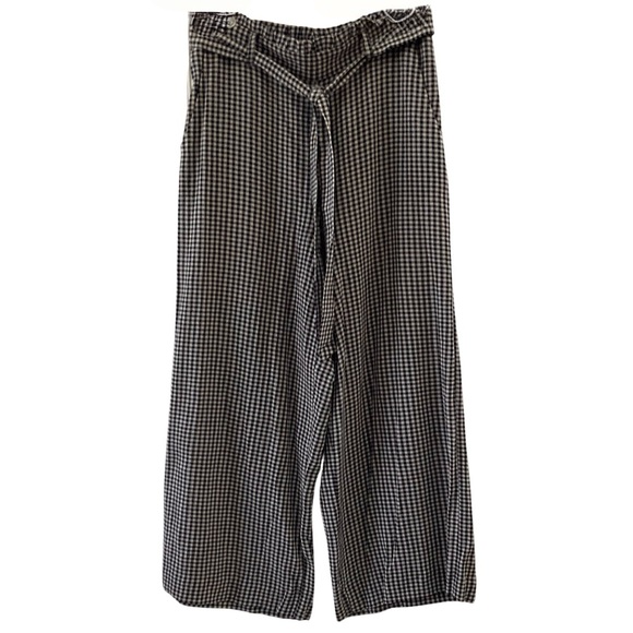 Lauren Conrad Plaid Wide-Leg Cropped Pants with Tie Waist - Picture 3 of 7